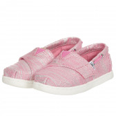 Υφασμάτινα sneakers σε ροζ και ασημί χρώμα Toms 202837 