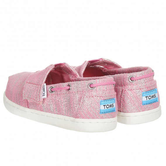 Υφασμάτινα sneakers σε ροζ και ασημί χρώμα Toms 202838 2
