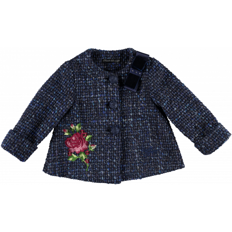 Χειμερινό παλτό με κεντημένο τριαντάφυλλο, για κορίτσι  20316