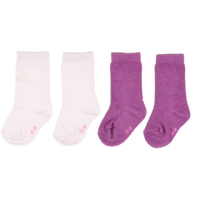 Σετ δύο ζευγαριών βρεφικών κάλτσες σε μωβ και ροζ  203519