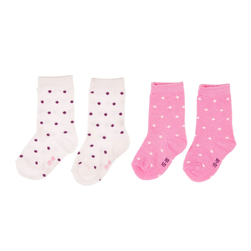 Σετ από δύο ζευγάρια βρεφικές κάλτσες για κορίτσια ροζ  203555