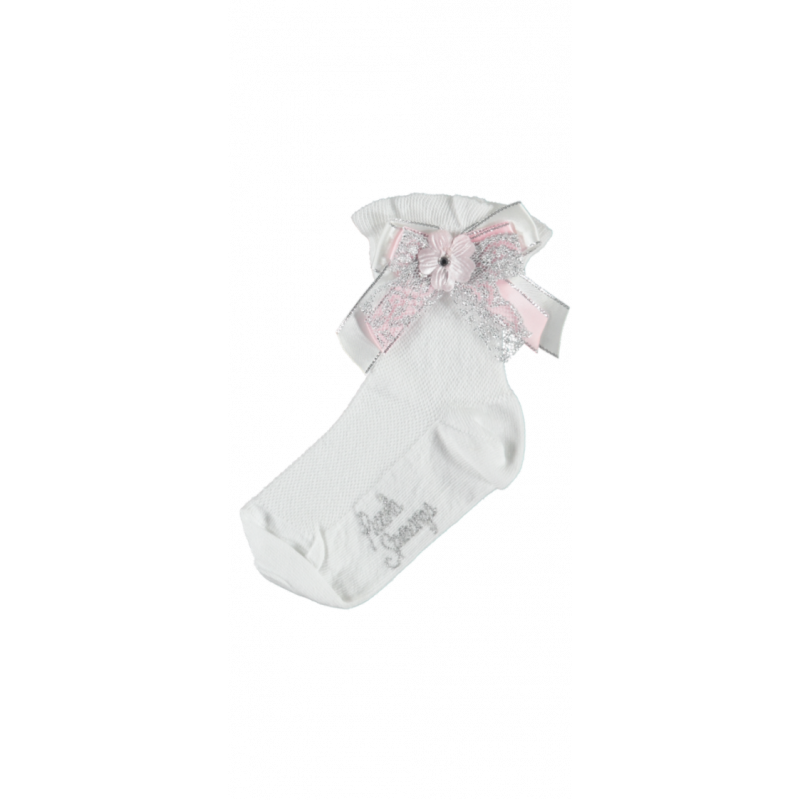 Κάλτσες με ασημένια κορδέλα δαντέλα για ένα κορίτσι  20406