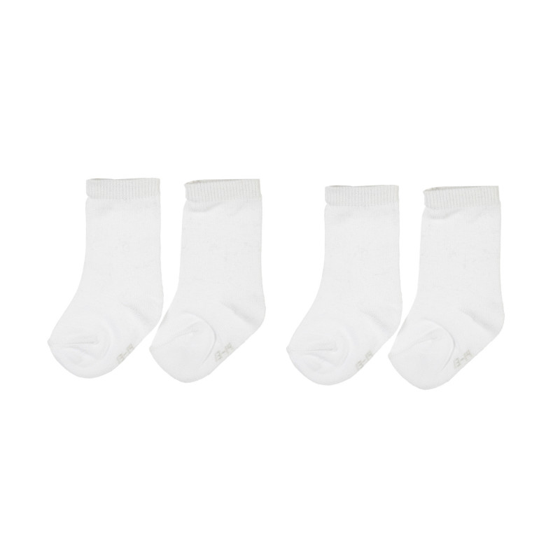 Λευκό σετ από δύο ζευγάρια παιδικές κάλτσες  204079