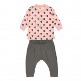 Βρεφικό σετ μπλούζα και παντελόνι, σε ροζ και γκρι χρώμα Cool club 204155 