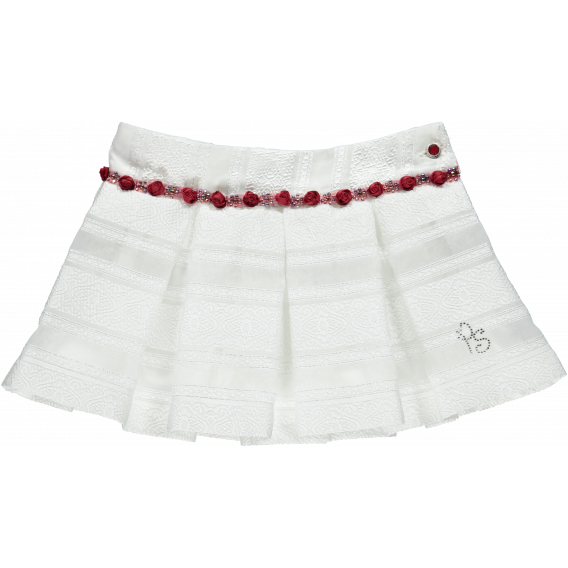 Σατέν πλισέ φούστα σε λευκό χρώμα Picolla Speranza 20425 