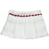 Σατέν πλισέ φούστα σε λευκό χρώμα Picolla Speranza 20426 2