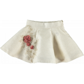 Κοντή φούστα με ραμμένα λουλούδια Picolla Speranza 20427 