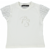 Κοντομάνικη μπλούζα με απλικέ για κορίτσια Picolla Speranza 20432 