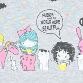 Γκρι βαμβακερή μπλούζα με έγχρωμη εκτύπωση για ένα κορίτσι Acar 205199 2