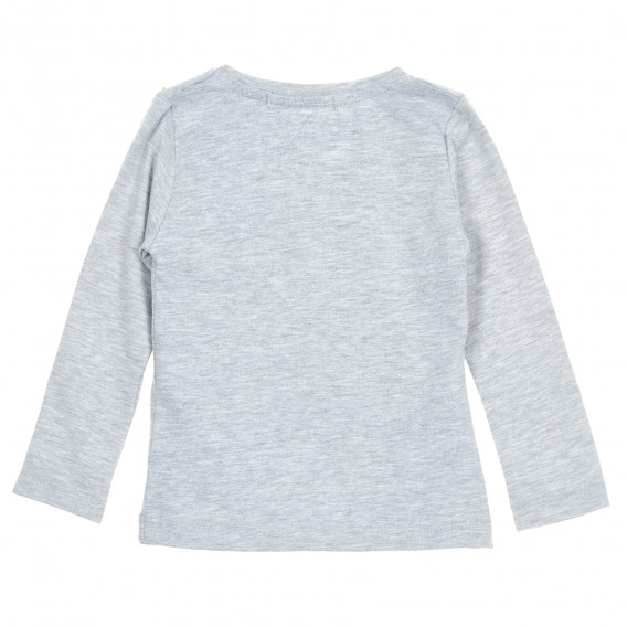 Γκρι βαμβακερή μπλούζα με έγχρωμη εκτύπωση για ένα κορίτσι Acar 205200 3