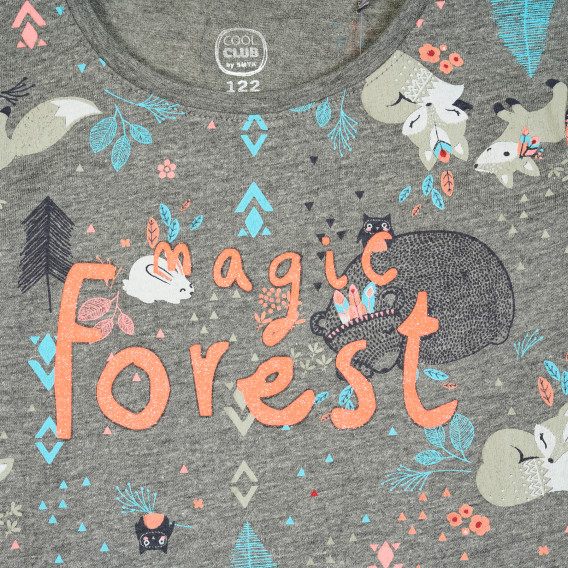 Μπλούζα με την επιγραφή Magic Forest, γκρι Cool club 205440 2