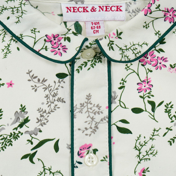 Μακρυμάνικο πουκάμισο με φλοράλ σχέδιο για κοριτσάκια Neck & Neck 205576 2
