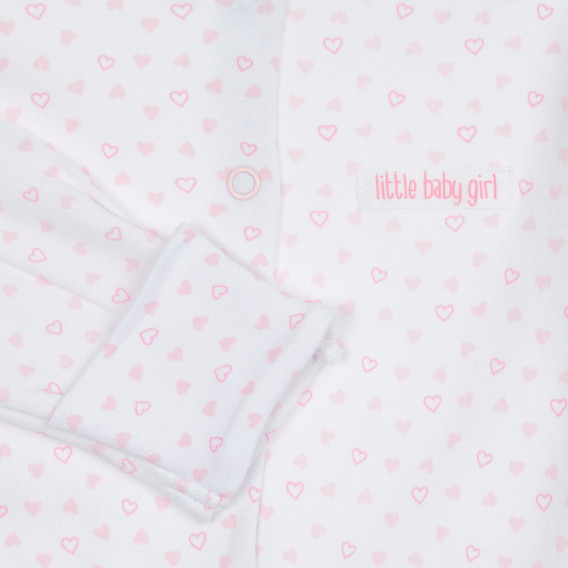 Φόρμες με τύπωμα καρδιάς για μωρά, λευκό Cool club 206455 2