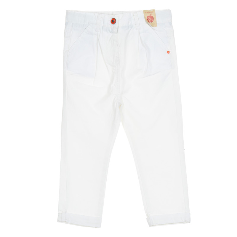 Λευκό βαμβακερό παντελόνι για κορίτσι  208093