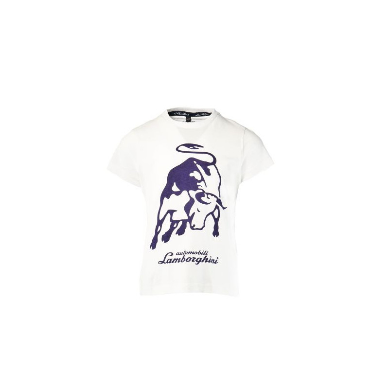 Βαμβακερό  T-shirt για αγόρι, σε λευκό χρώμα με τυπωμένο σχέδιο ταύρο και επιγραφή  20855