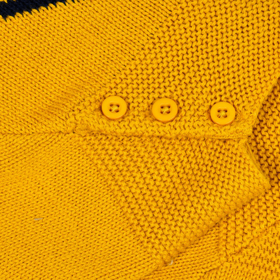 Πλεκτό βαμβακερό πουλόβερ για ένα μωρό, κίτρινο ZY 208901 3