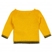 Πλεκτό βαμβακερό πουλόβερ για ένα μωρό, κίτρινο ZY 208902 4
