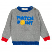 Βαμβακερό πουλόβερ με την επιγραφή Match point για μωρά ZY 208911 