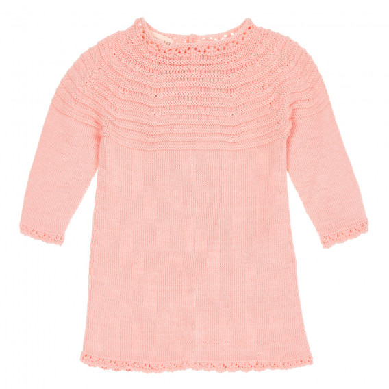 Πλεκτό φόρεμα για μωρό, ροζ ZY 209023 