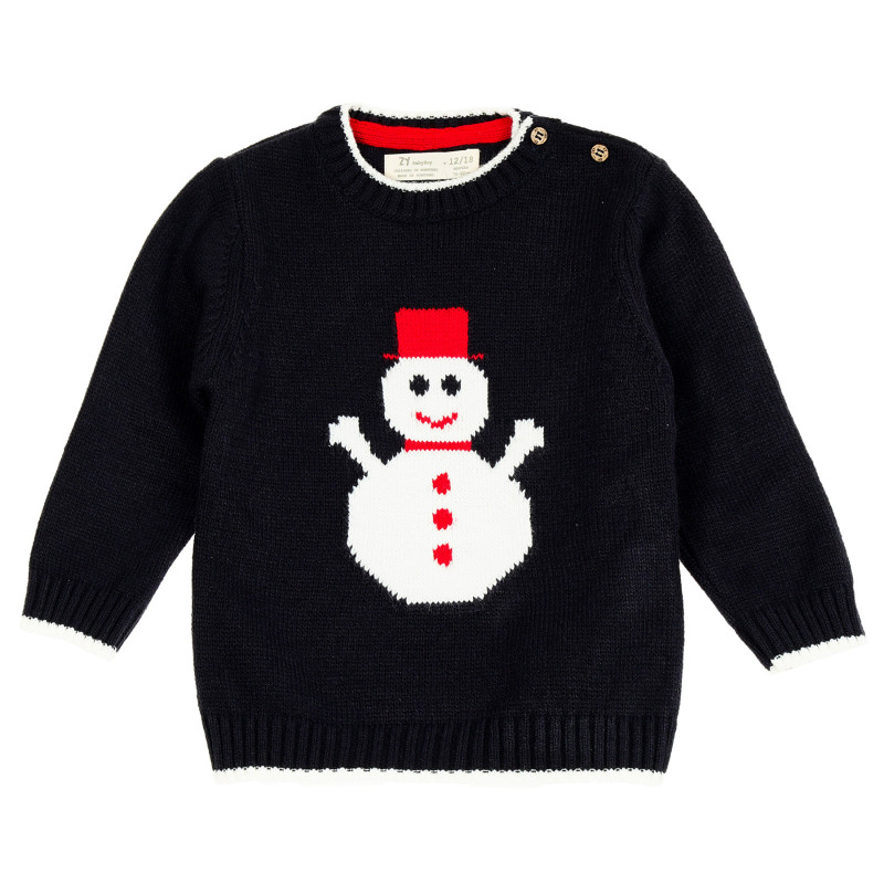 Πλεκτό πουλόβερ με χιονάνθρωπο για μωρά  209091