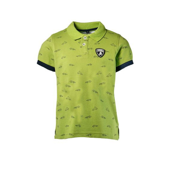 Μπλουζάκι για αγόρι, σε πράσινο χρώμα με απλικέ έμβλημα της μάρκας Lamborghini 20916 