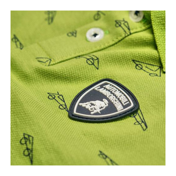 Μπλουζάκι για αγόρι, σε πράσινο χρώμα με απλικέ έμβλημα της μάρκας Lamborghini 20917 3
