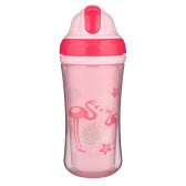 Κύπελλο πολυπροπυλενίου χωρίς διαρροή, Flamingo, 260 ml., 12+ μήνες, ροζ Canpol 211129 