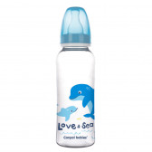 Μπιμπερό Love & Sea με πιπίλα μέσης ροής, 12+ μηνών, 250 ml, Μπλε Canpol 211178 
