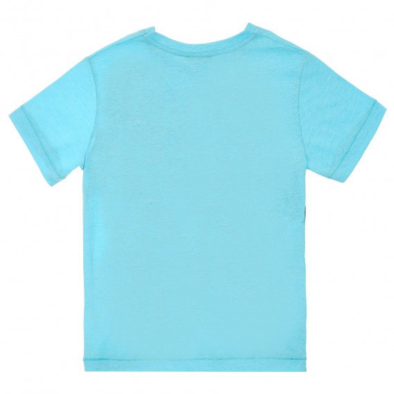 Μπλε μπλούζα με κοντά μανίκια και τύπωμα φοίνικα Benetton 211775 4