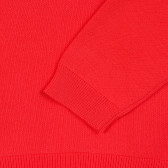 Βαμβακερό πουλόβερ με ανάγλυφη επιγραφή, κόκκινο Benetton 212317 3