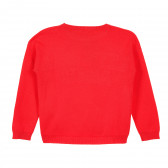 Βαμβακερό πουλόβερ με ανάγλυφη επιγραφή, κόκκινο Benetton 212318 4