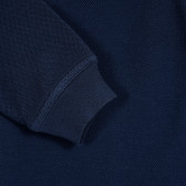 Βαμβακερή μπλούζα σε μπλε χρώμα με μακριά μανίκια και γιακά Benetton 212551 2