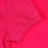 Ροζ βαμβακερή μπλούζα με κοντά μανίκια και το λογότυπο της μάρκας Benetton 212579 2