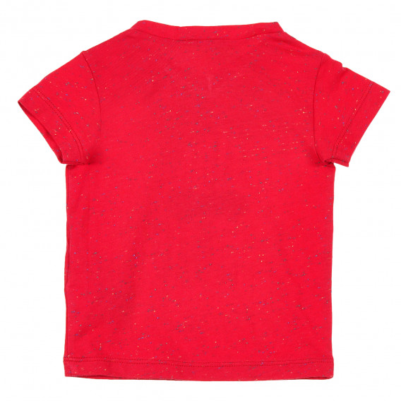 Βαμβακερό μπλουζάκι σε κόκκινο χρώμα με εκτύπωση splash για μωρό Benetton 212987 4