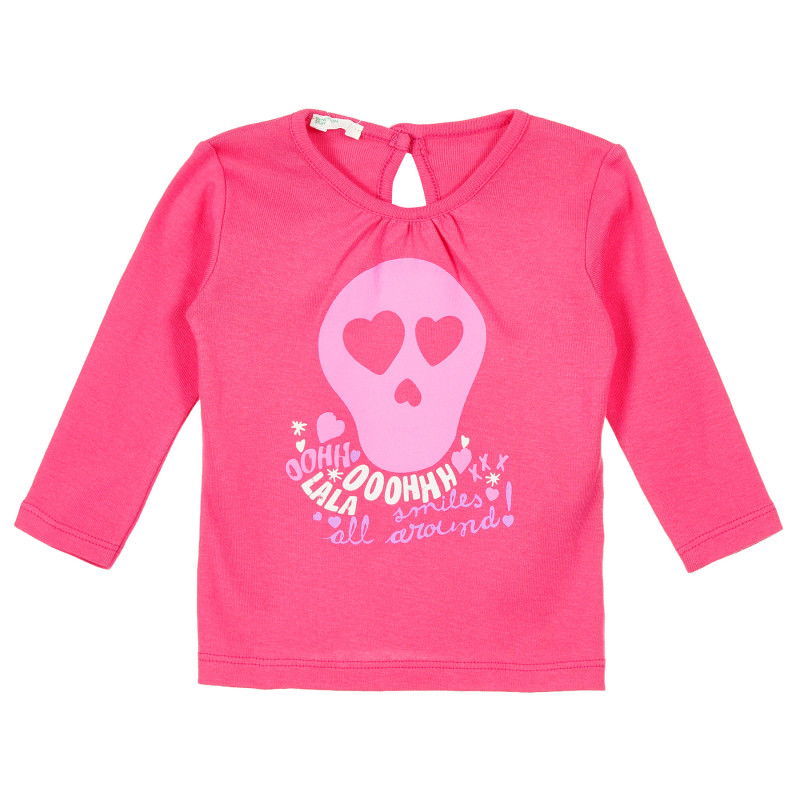 Ροζ βαμβακερή μπλούζα με εκτύπωση για μωρό  212988