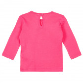 Ροζ βαμβακερή μπλούζα με εκτύπωση για μωρό Benetton 212991 4