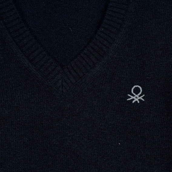 Πουλόβερ με το λογότυπο της μάρκας - σκούρο μπλε Benetton 213213 2