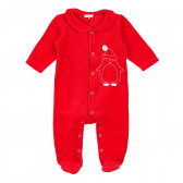 Βελούδινο Χριστουγεννιάτικο φορμάκι σε κόκκινο χρώμα για μωρό Benetton 213224 