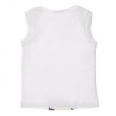 Αμάνικη βαμβακερή μπλούζα σε λευκό χρώμα για μωρό Benetton 213339 4