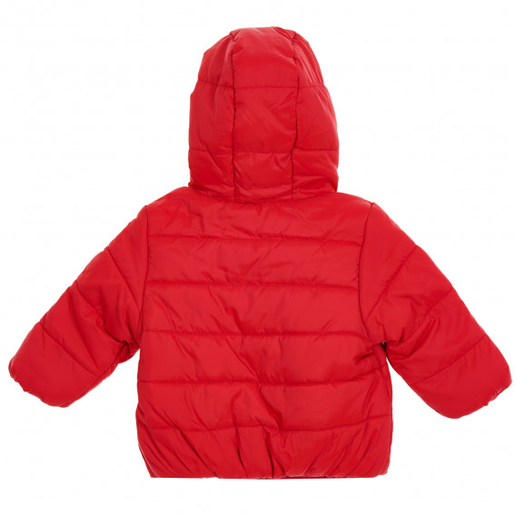 Χειμερινό μπουφάν με επένδυση και κεντημένο λογότυπο της μάρκας, κόκκινο Benetton 213555 4