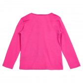 Ροζ βαμβακερή μπλούζα με μακριά μανίκια και σχέδιο Benetton 213561 4