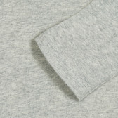 Γκρι μακρυμάνικη μπλούζα βαμβακερή με τύπωμα Benetton 213586 3