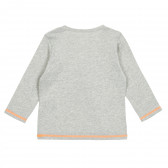 Βαμβακερή μπλούζα με μακριά μανίκια και τέρατα για μωρά, γκρι Benetton 213710 4