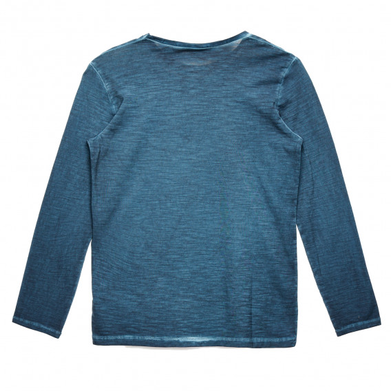 Μακρυμάνικη μπλούζα σε μπλε χρώμα με επιγραφή  Benetton 213769 4