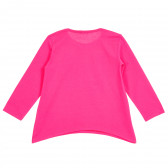 Ροζ μπλούζα με μακριά μανίκια και εκτύπωση με μπροκάρ Benetton 213872 4