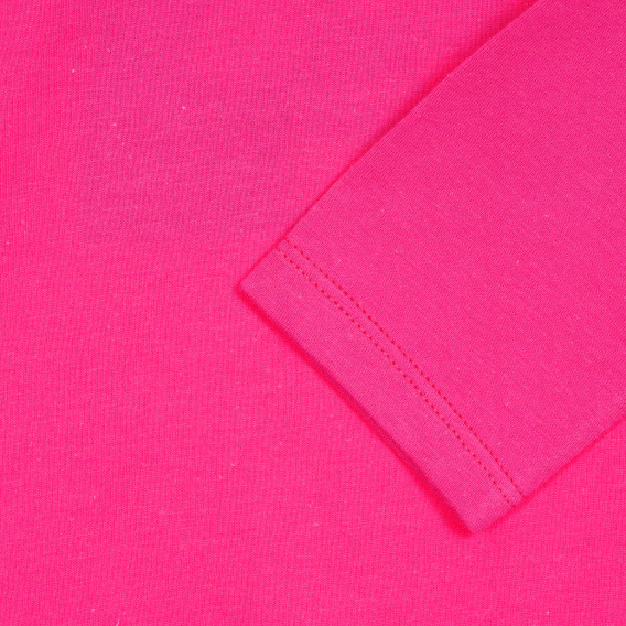 Ροζ μπλούζα με μακριά μανίκια και εκτύπωση με μπροκάρ Benetton 213873 3