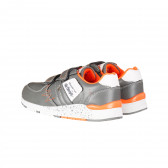 Αθλητικά παπούτσια με πορτοκαλί τόνους για αγόρια, γκρι Star 214107 5