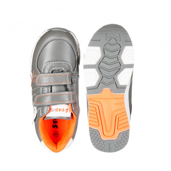 Αθλητικά παπούτσια με πορτοκαλί τόνους για αγόρια, γκρι Star 214108 6