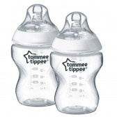Μπουκάλι πολυπροπυλενίου Easy Vent, με πιπίλα 1 σταγόνας, για μωρό 1+ μηνός, 2 τεμ. 260 ml.  Tommee Tippee 214174 