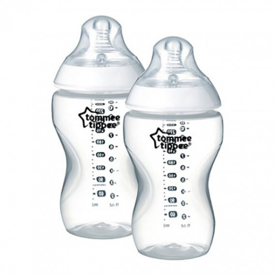 Μπουκάλι πολυπροπυλενίου Easy Vent, με πιπίλα 2 σταγόνων, για μωρό 3+ μηνών, 2 τεμ., 340 ml.  Tommee Tippee 214200 2